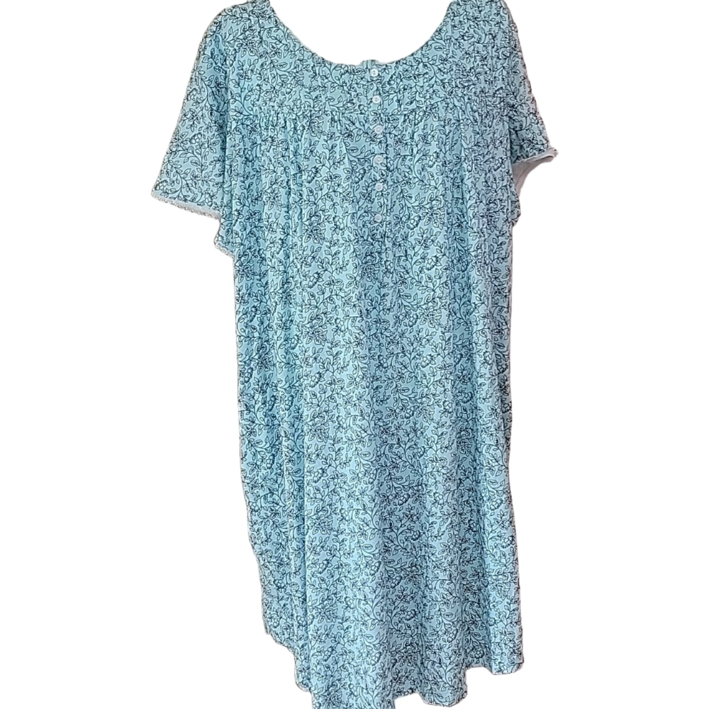 Aria Collection 100% Cotton Light Blue Floral Nightgown Size 4X (26W-28W) NWT